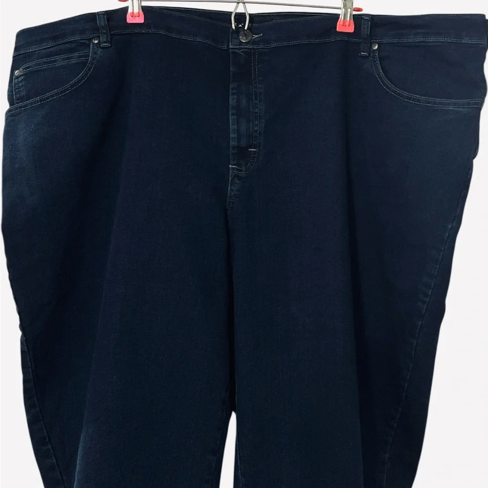 Lee Womens Relaxed Fit Straight Leg Jeans Mid Rise Stretch Dark Blue Plus Sz 30L